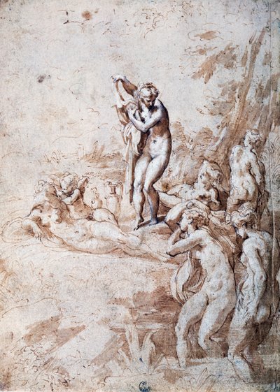 Nymphs Bathing by Parmigianino