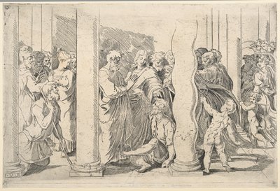 Saints Peter and John Healing the Lame Man at the Golden Gate by Parmigianino