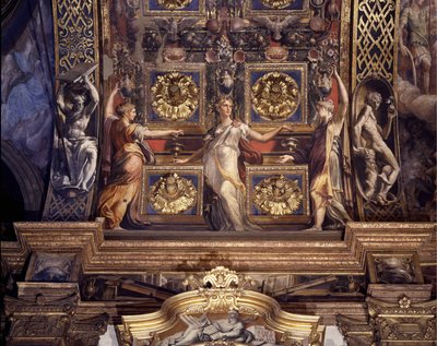 Three of the Five Crazy Virgins (Detail of the Frescoes by Francesco Mazzola) by Parmigianino