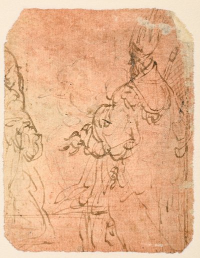 Two Kneeling Men in Religious Garb by Parmigianino