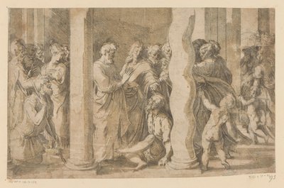 Saints Peter and John Healing a Lame Man by Parmigianino (attributed to)