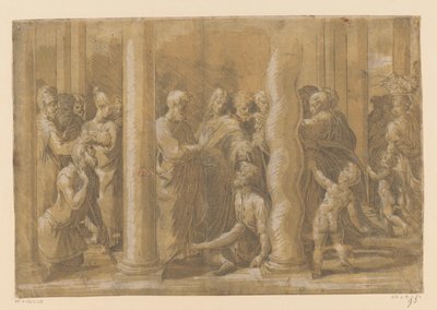 Saints Peter and John Healing a Lame Man by Parmigianino (attributed to)