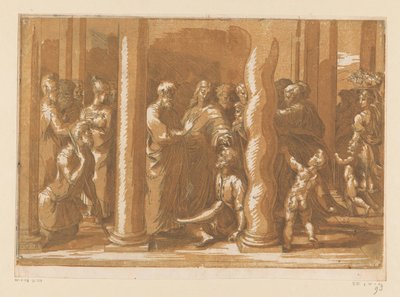 Saints Peter and John Heal a Lame Man by Parmigianino (attributed to)