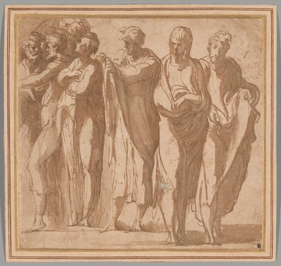 Group of Nine Standing Figures by Parmigianino