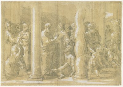 Saints Peter and John Healing the Sick at the Gates of the Temple, c. 1530 by Parmigianino