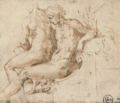 Two Lovers Seated on a Couch by Parmigianino