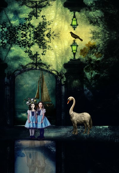 Girls In Enchanted Garden by Pascal Bouchet-Spiegel