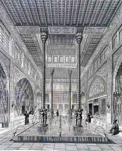 Interior of the Palace of Chahar Bagh, in Isfahan, from 