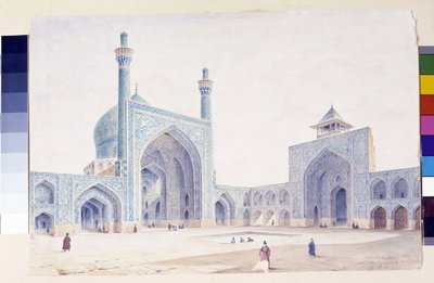View of the interior of the courtyard of the Great Mosque of Isfahan by Pascal Xavier (after) Coste