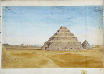 View of the Pyramids of Sakkara by Pascal Xavier (after) Coste