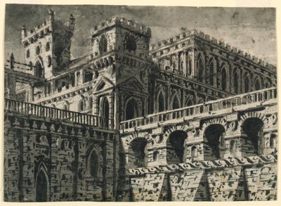 Stage Design, Gothic Castle by Pasquale Canna