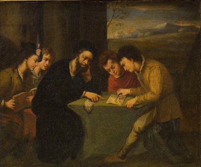 School Teaching, a Teacher with Four Pupils by Pasquale de
