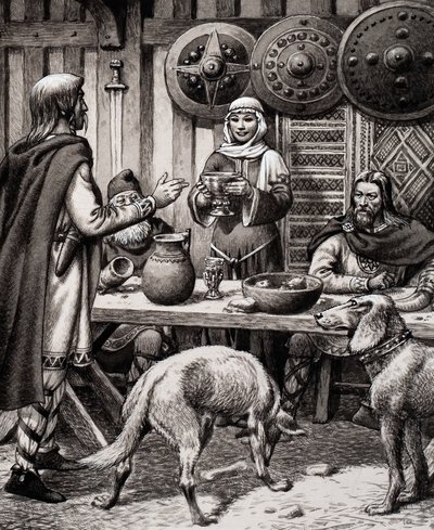 Anglo Saxon Feast by Pat (1907-95) Nicolle