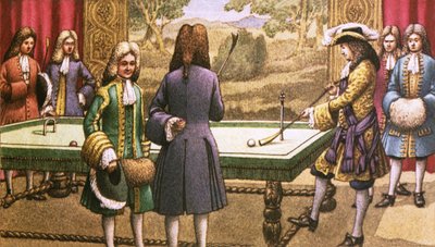 Billiards, as Played by Louis XIV at Versailles by Pat (1907-95) Nicolle