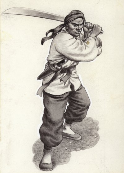 Chinese Boxer Warrior by Pat (1907-95) Nicolle