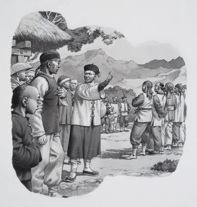 Chinese Boxers by Pat (1907-95) Nicolle