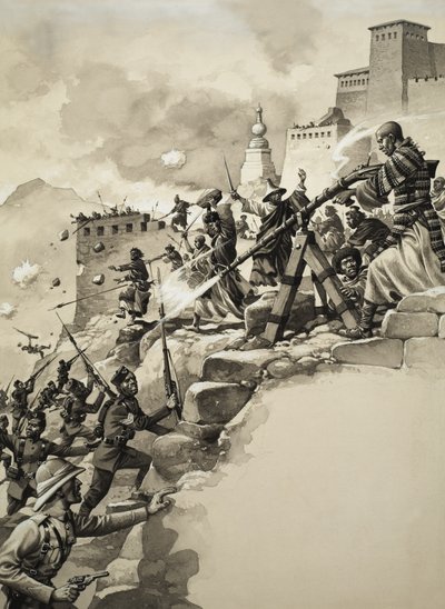 Final Assault on Tibet by Pat (1907-95) Nicolle