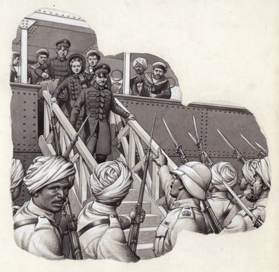 Frederick Tucker of the Salvation Army Arrives in Bombay by Pat (1907-95) Nicolle