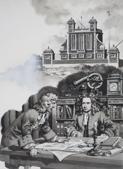 Halley Enquiring of Newton by Pat (1907-95) Nicolle
