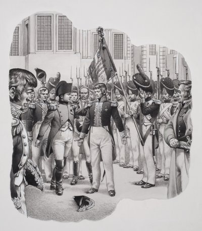 Napoleon on the Way to Exile by Pat (1907-95) Nicolle