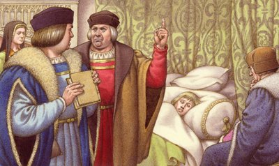 Prince Arthur Dies Shortly After His Marriage to Catherine of Aragon by Pat (1907-95) Nicolle