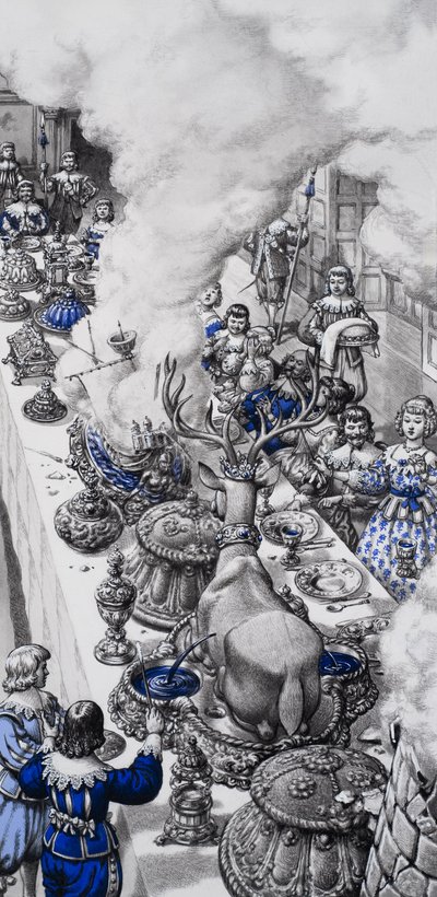 Seventeenth Century Feast by Pat (1907-95) Nicolle