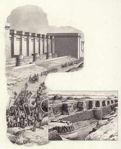 The Fortress of Buhen by Pat (1907-95) Nicolle