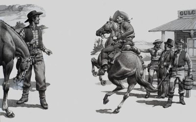 Unidentified Western Scene by Pat (1907-95) Nicolle
