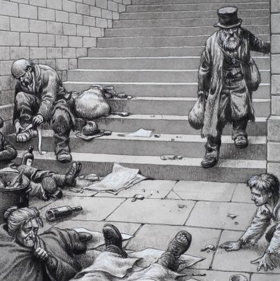 Victorian Poverty by Pat (1907-95) Nicolle