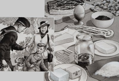 Wartime Rations by Pat (1907-95) Nicolle