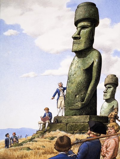 What Really Happened? Idols of Easter Island by Pat (1907-95) Nicolle