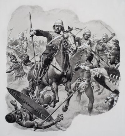 Zulus by Pat (1907-95) Nicolle