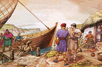 (St) Patrick being given the opportunity to leave Ireland where he had been held as a slave by Pat (1907-95) Nicolle