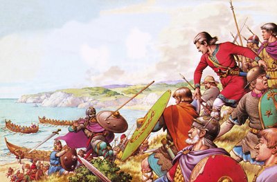 Anglo-Saxon invaders by Pat (1907-95) Nicolle