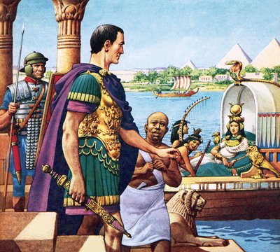 Caesar and Cleopatra by Pat (1907-95) Nicolle