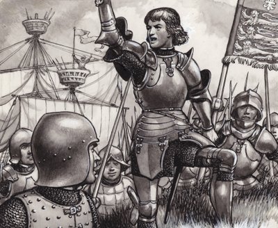 Edward, Earl of March, Landing at Ravenspur in 1471 by Pat (1907-95) Nicolle