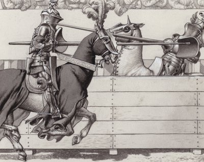 Jousting knights by Pat (1907-95) Nicolle
