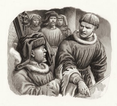 King Henry IV and Prince Hal by Pat (1907-95) Nicolle