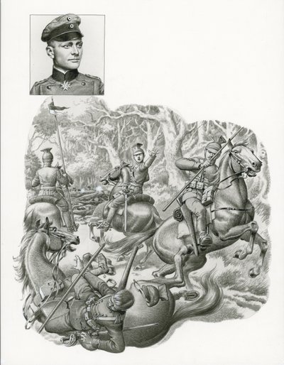 The Red Baron, on land by Pat (1907-95) Nicolle