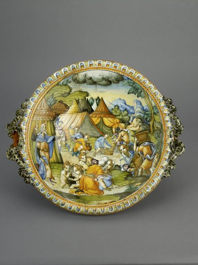 Basin with the Gathering of Manna, probably Urbino, c.1600-20 by Patanazzi Workshop