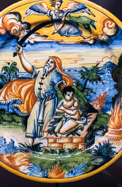 Plate: The Sacrifice of Isaac, (detail) late 16th, early 17th century by Patanzi