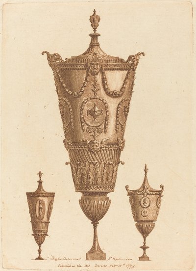 Three Classical Vases, One with Garlands by Patrick Begbie