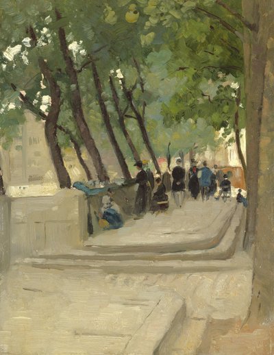 The Book Market Left Bank, Paris, c.1900 by Patrick William Adam