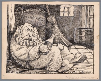 Baron van Voorst tot Voorst as Carnival Goer (Carnival, or the Rejected Civil Pension Laws) by Patricq Kroon (signed by artist)