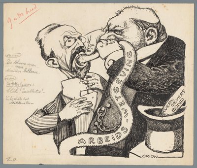 Minister Aalberse and the Employer by Patricq Kroon (signed by artist)