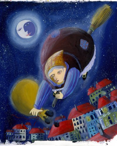 The Befana on Its Broom by Patrizia La Porta