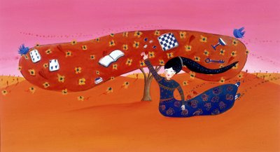Young girl has the tree (illustration by Patrizia La Porta) by Patrizia La Porta
