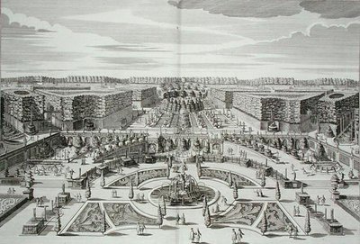 The Great Cascade of the Princely Pleasure Palace and Gardens, Berlin, engraved by Karl Remshard, published c.1711-16 by Paul Decker