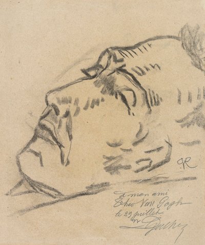 Vincent van Gogh on His Deathbed, Drawing by Paul Ferdinand van Ryssel (Paul Gachet) by Paul  Gachet