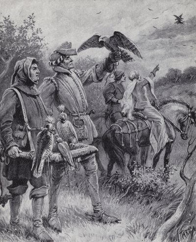 Falconry in the Middle Ages by Paul (after) Hardy
